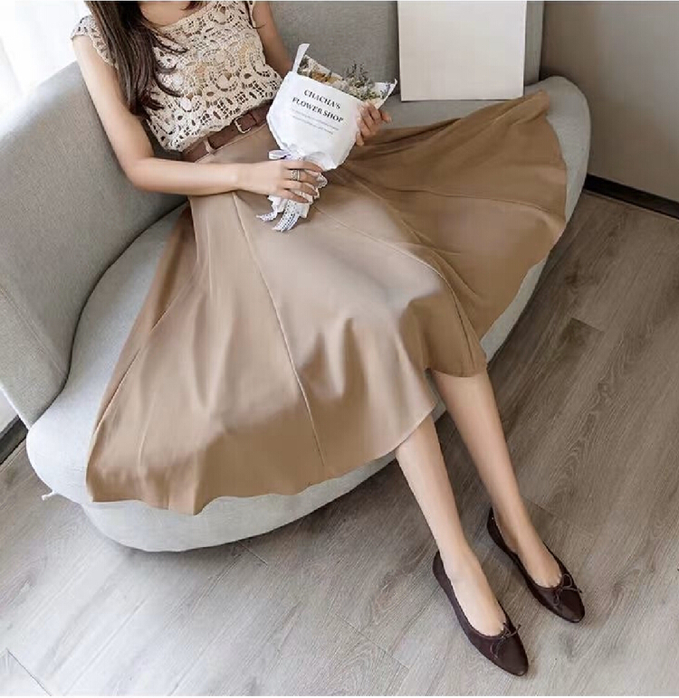 New year in early spring! [S.J] pleated high waist slim design skirt (detachable with belt) 2216# LSW