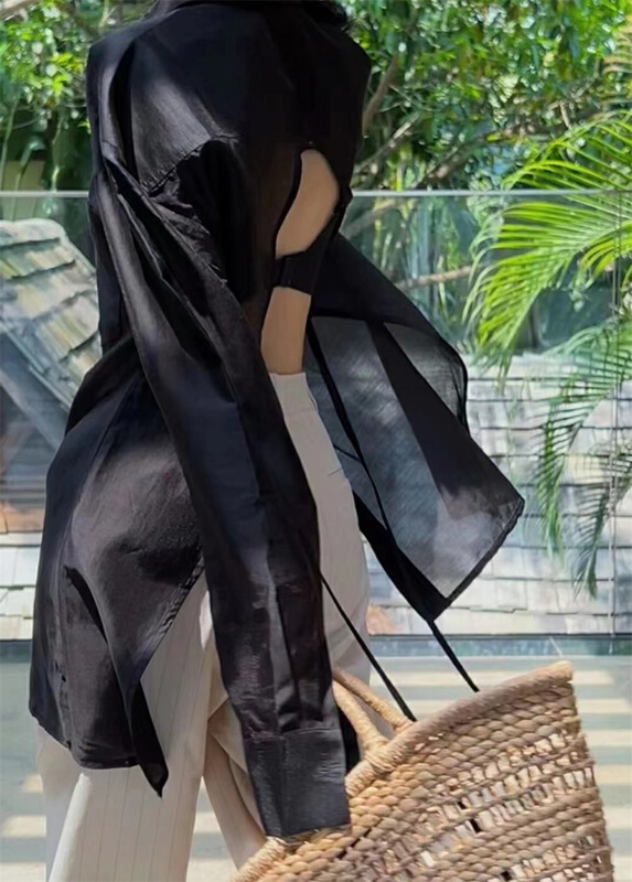 [Yan Zhen] Korean design sense backless sunscreen shirt 22777# PCZ
