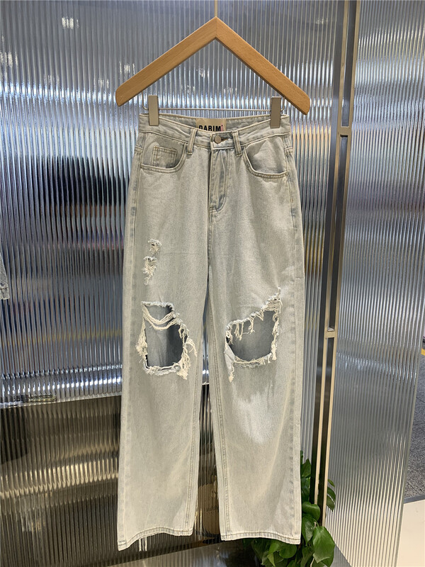 [o not 1] baggy skinny jeans with holes w577# LSW