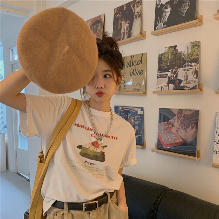 New year in early spring! [timely rain] Hanfeng ins exquisite printed cotton short sleeve T-shirt (T-shirt only) 45105# WPL