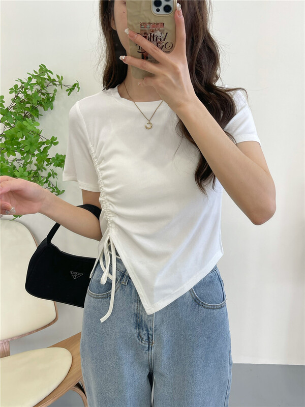 New year in early spring! [six plus] net red temperament short design drawstring blouse 8010# CLS