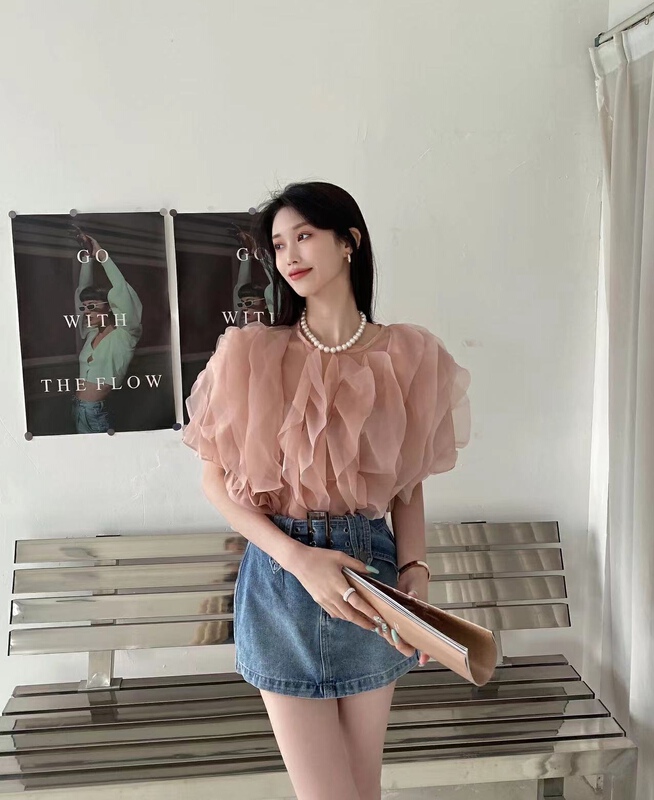 [goblin] Korean style generous Ruffle design small shirt 2021-1# PCZ