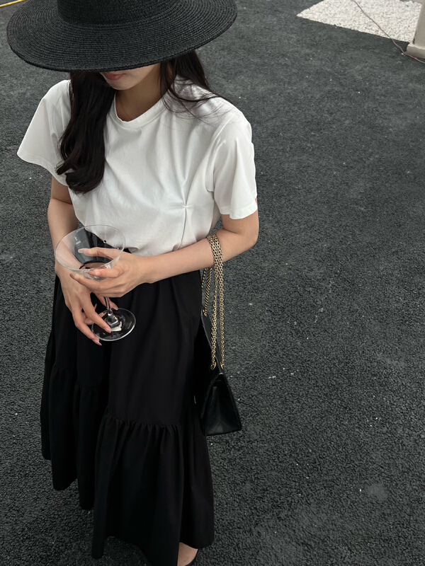 New in early summer! [cottoncandy] crew neck versatile simple niche short sleeve T-shirt 22s369# XJ