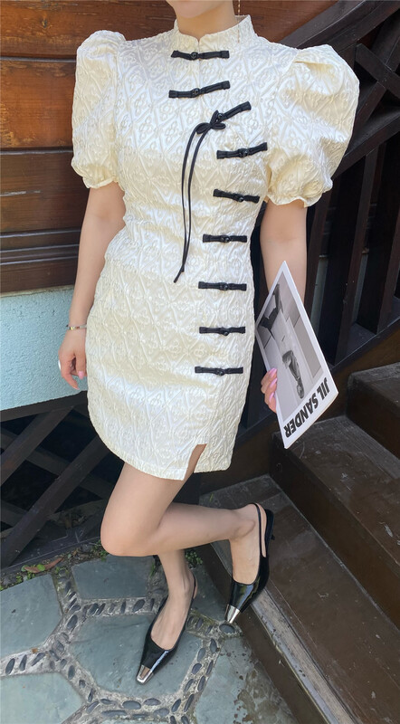 [yixuanru] fashion slim modified cheongsam dress 9285# ozq
