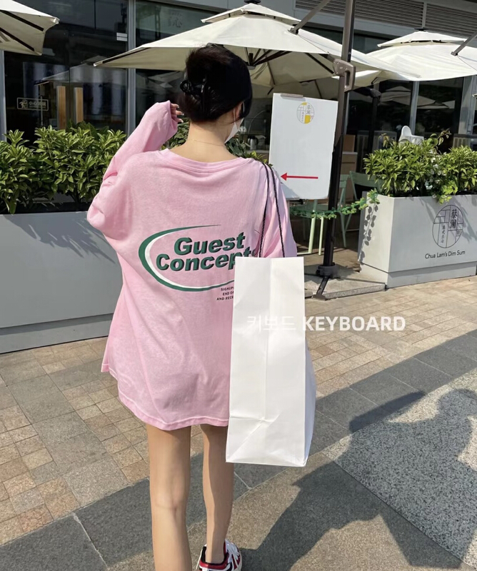 New in early summer! [keyboard] Korean long sleeve T-shirt with front and back letters a-8911# LSL