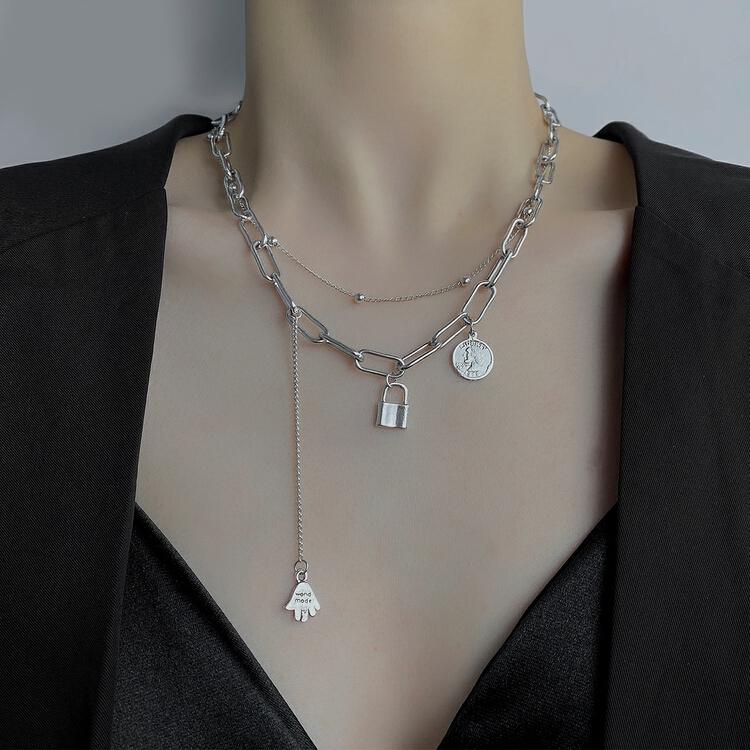 [inside] ins Japan and South Korea super cool sweetheart spice girl short necklace x0596# zxl