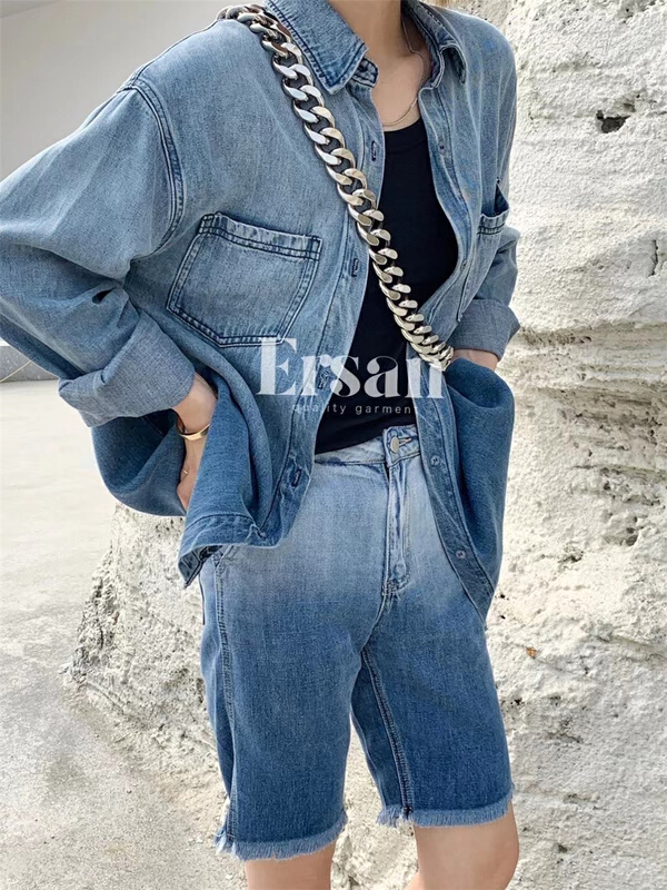 New in early summer! [Ersan] gradient fashion versatile denim shorts 71334# zxl