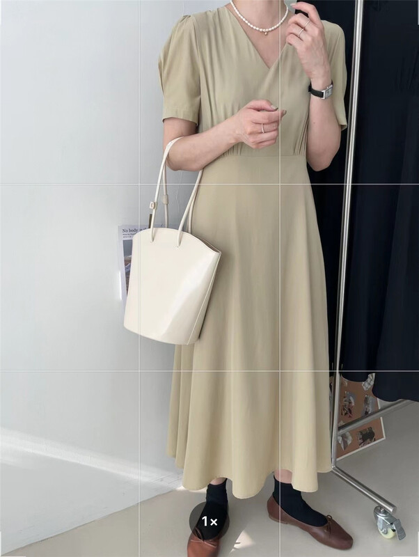 [in mode] gentle style V-neck dress 6888# cqw