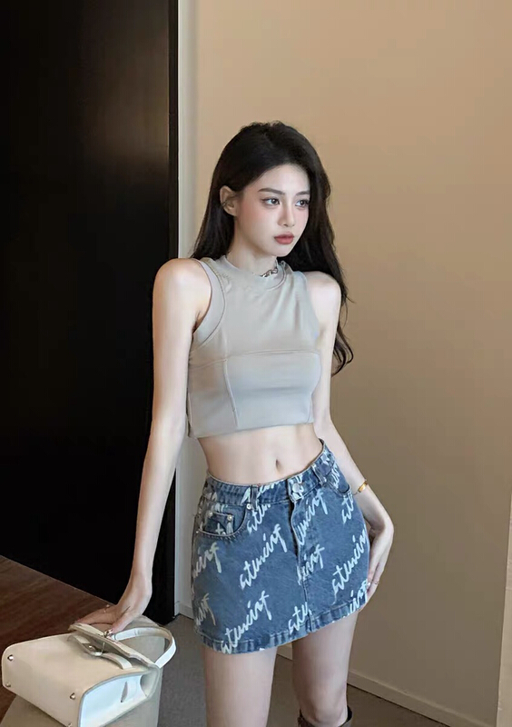 [good] Korean fashion letter printed skirt pants 7730# JJ