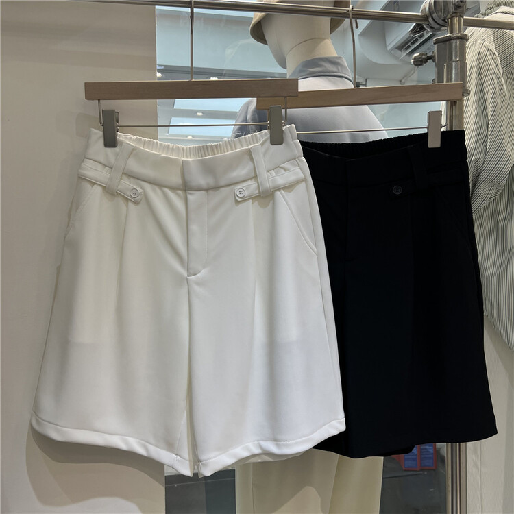 New in early summer! [young] back waist elastic solid color versatile casual shorts 1050# ZZL