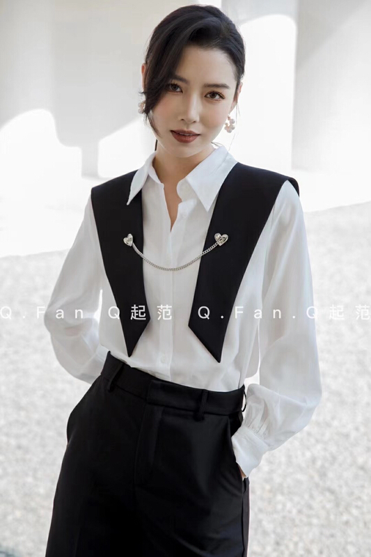 New year in early spring! [style] Korean simple and versatile shirt (with detachable shawl) 7907# JJ