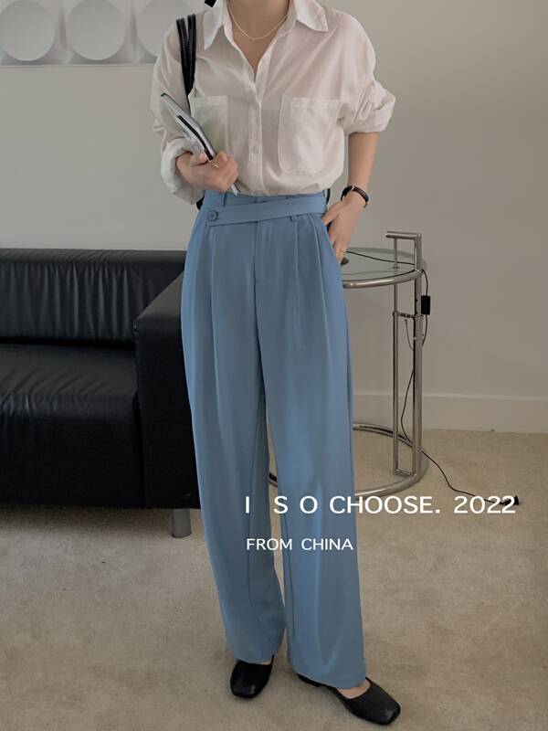 New in early summer! [ISO Korean series] design sense of minority loose straight pants 2919# hjy