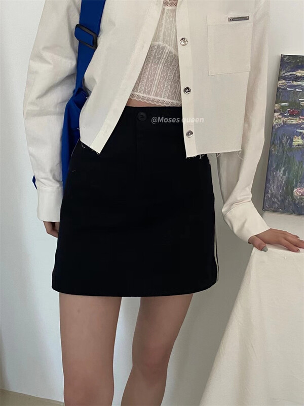 New in early summer! [moss queen] versatile slim color block skirt 50060# XYY