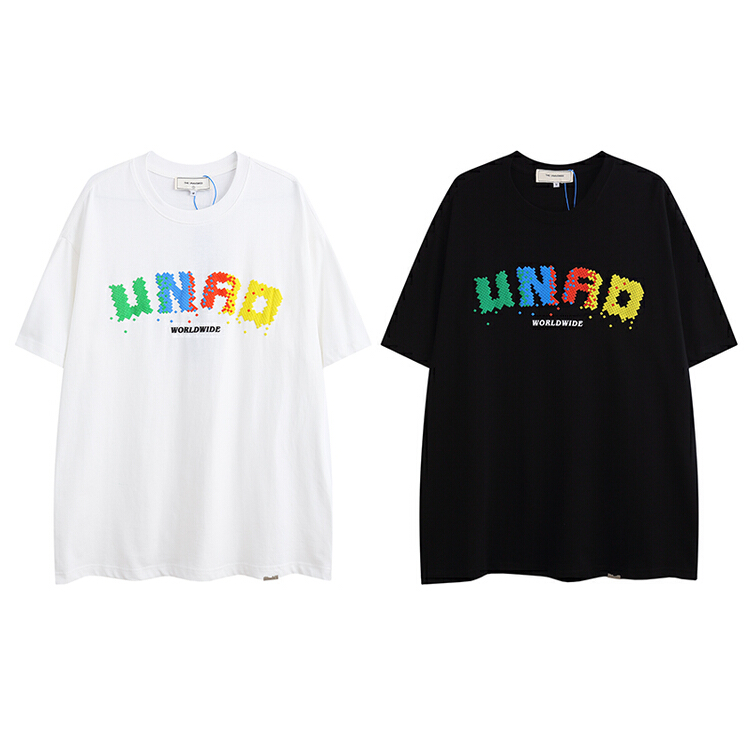 [the unvowed] men's and women's personalized letter foam printed short sleeve T-shirt 3116# ZZL
