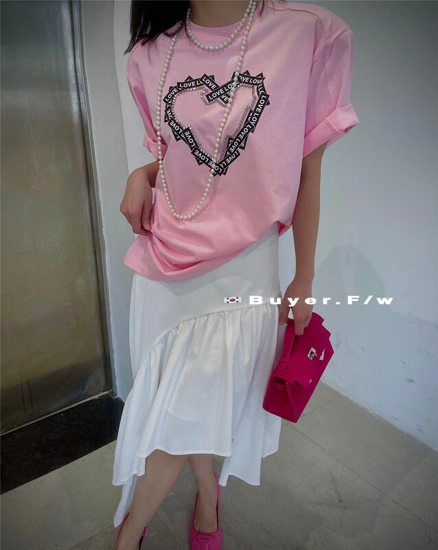 New in early summer! [buyer] love nail bead cover head raglan sleeve short sleeve T-shirt 0320# WTT