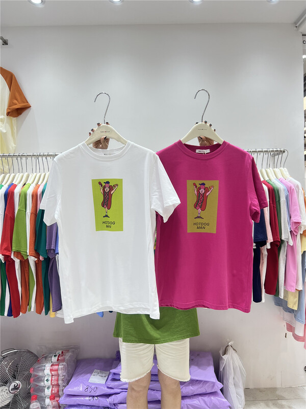 New in early summer! [rara] simple casual loose pattern printed short sleeve T-shirt 37025# LSL