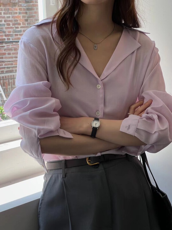 New in early summer! [Las celula] Korean simple and versatile shirt c5612# zxx