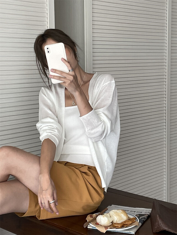 [clean space] candy color comfortable and versatile long sleeve knitted cardigan (only for cardigan) 31572\cls