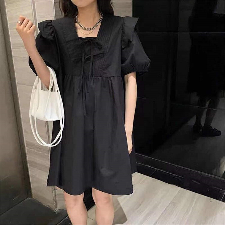 [Xiangli] Square Neck Lace Up bow knot doll dress 922# PCZ