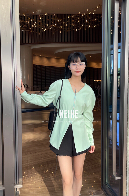 [neihe] temperament zipper loose windbreaker 22126# zxx