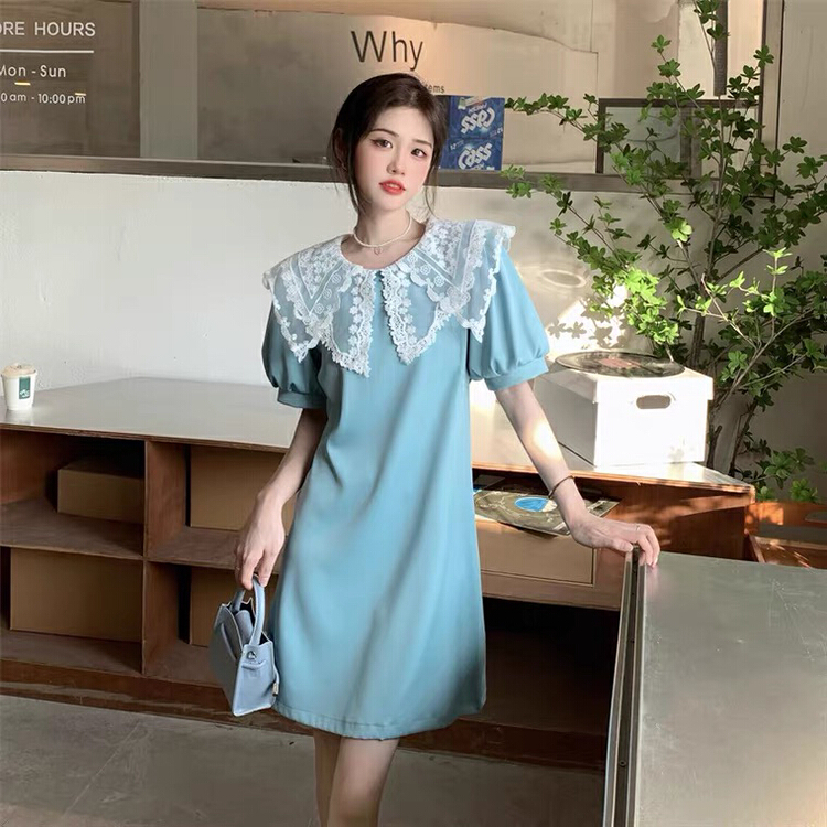 [Xiaofan's family] gentle wind and foreign style lace doll neck dress 8271# LSW
