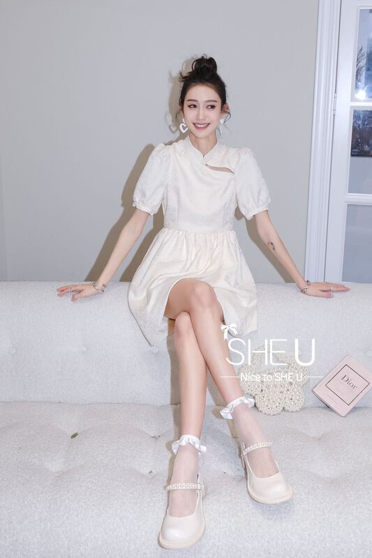 goods in stock! New year in early spring! [she u] national style jacquard bud dress c88003# cqw