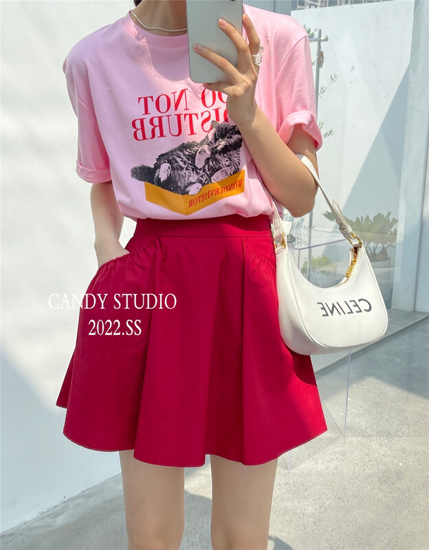 [candy] Korean elastic waist sweet skirt pants 3318# zjy