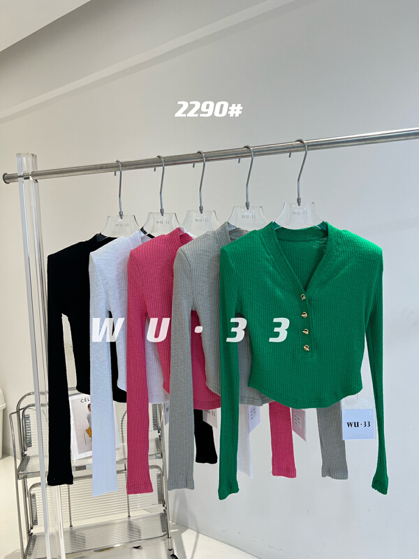 Early spring! [Wu. 33] heavy industry button hem curved blouse 2290# WTT