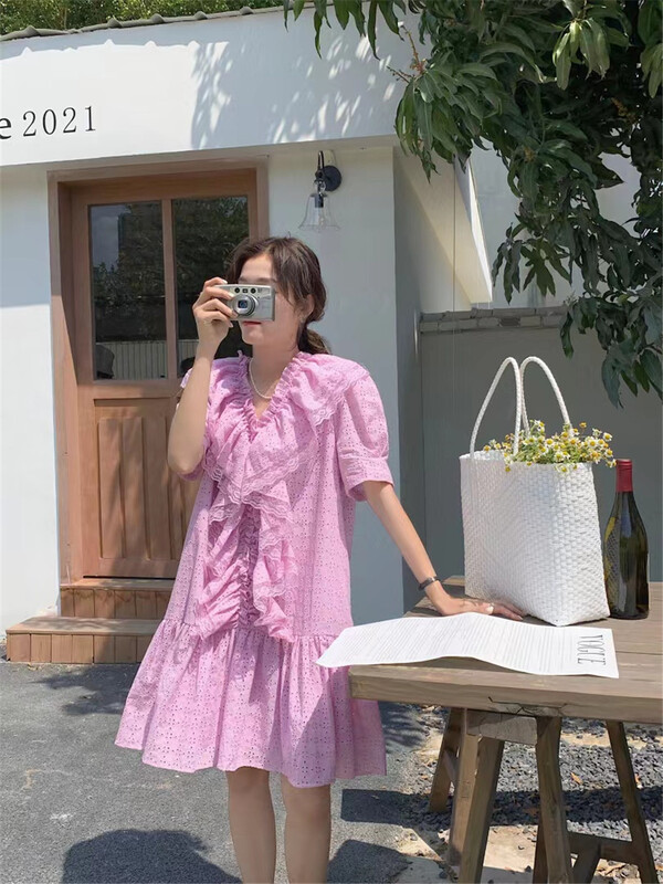 現貨!【MSN】淑女氣質休閒荷葉邊連衣裙  LYQ16#  CLS