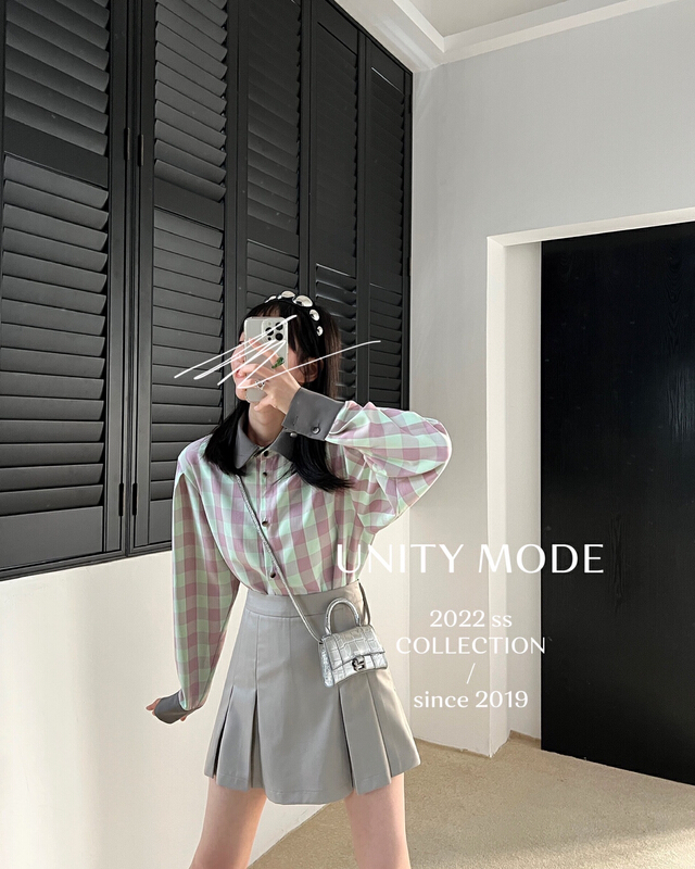 New year in early spring! [unit] niche Plaid fashion shirt 8971# cqw