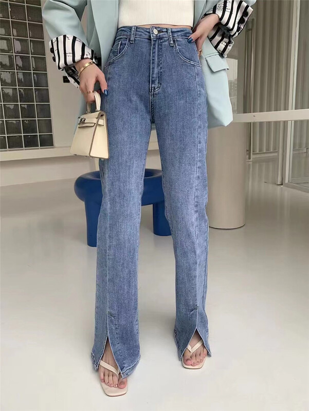 New year in early spring! [Dido] Korean split straight jeans 6991# hjy