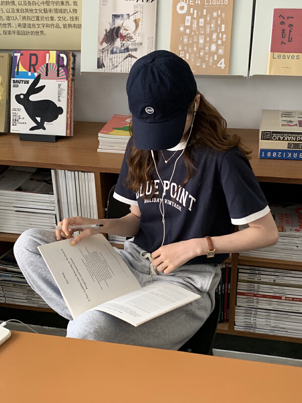 New year in early spring! [T.G] letter loose print short sleeve T-shirt 17095# cqw