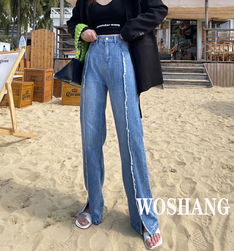 New year in early spring! [woshang woshang] Korean version comfortable and versatile straight jeans 1098# XYJ