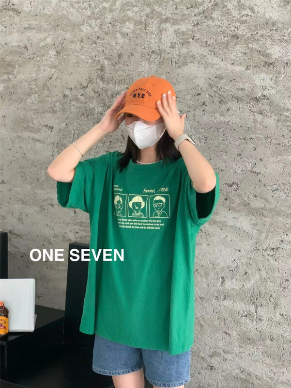 [one seven] Korean fashion texture versatile short sleeve T-shirt 5083# XYY