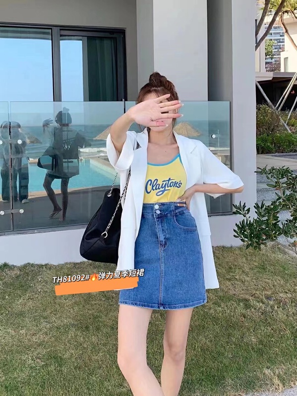 Original price 58.65! [T.H] high waist slim elastic skirt 81092# LSW