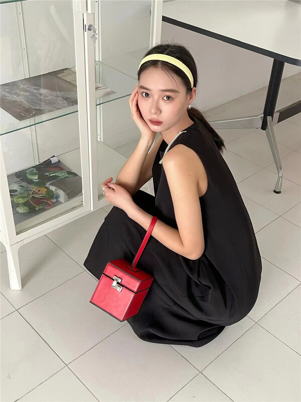 New in early summer! [hi] elegant temperament sleeveless vest long dress (detachable with chain) 5169# hjy