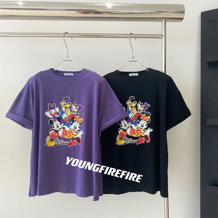 [Fire] Korean versatile Mickey print short sleeve T-shirt hxs860# XJ