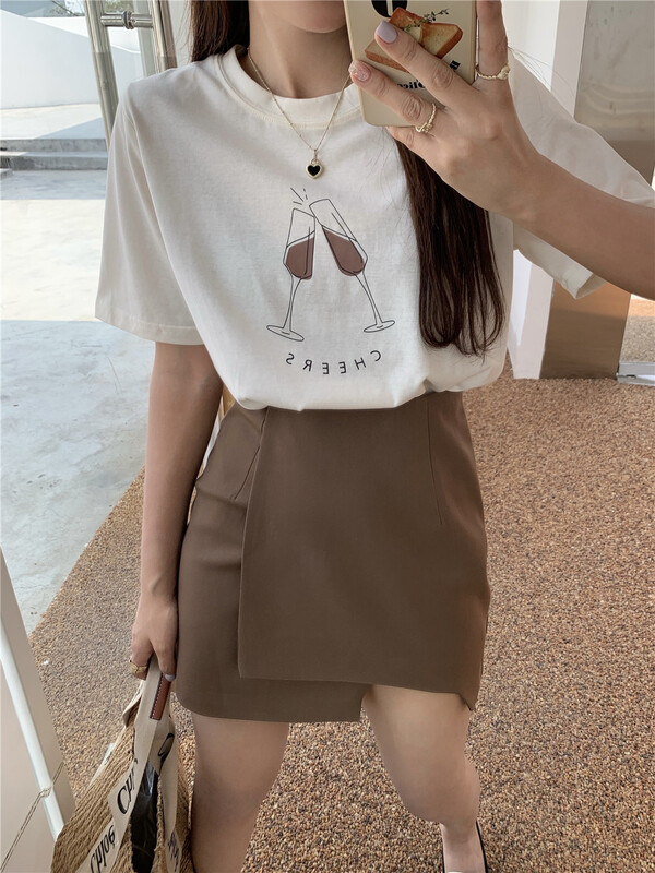 [aenna] Korean irregular solid color skirt 2105# cqw