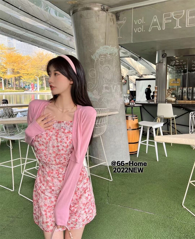 New year in early spring! [66 home] temperament print pleated suspender dress ys1-6739# PCZ