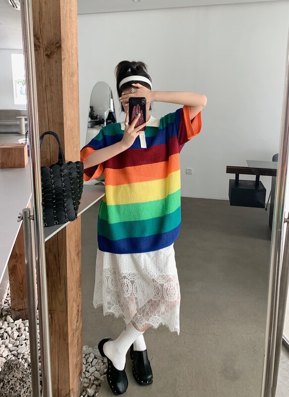 [DTU] candy color loose fashion short sleeve T-shirt 32981# LSL