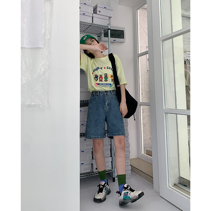 New in early summer! [o not 1] Korean high waist five point slim fitting denim shorts w247# LSW