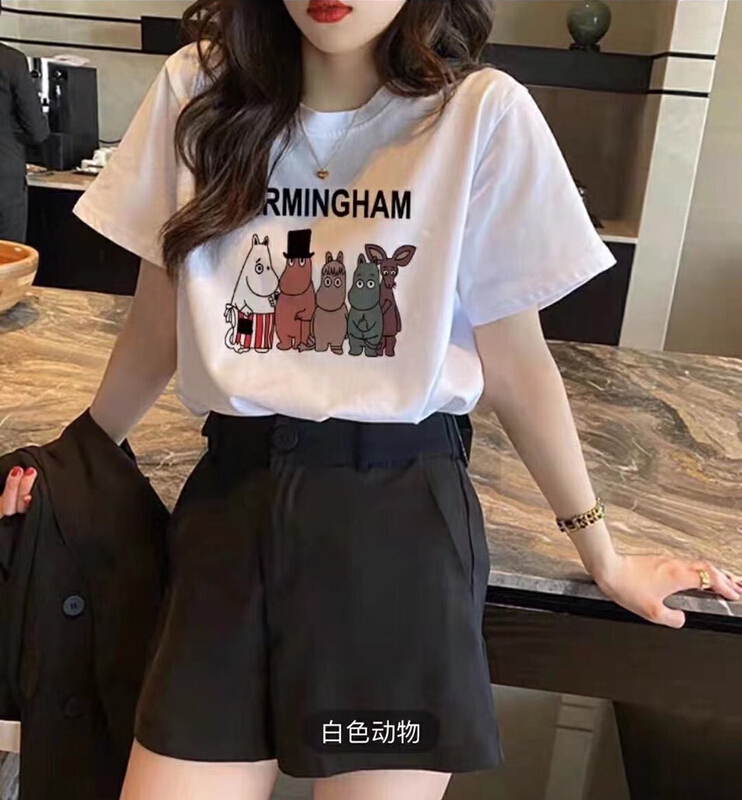 New year in early spring! [ziyijia] Korean print round neck Pullover short sleeve T-shirt 0066# WTT
