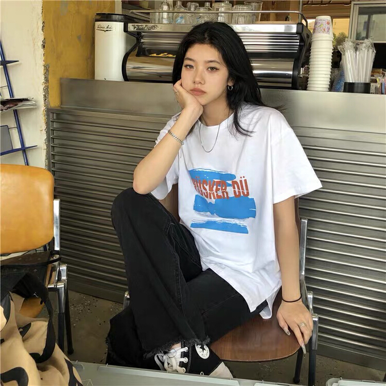 [Dake home] letter print loose comfortable short sleeve T-shirt 5106# ZSY