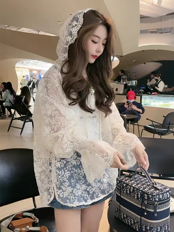 goods in stock! New year in early spring! [Huaxi] loose and versatile Lace Chiffon shirt 8671# PCZ