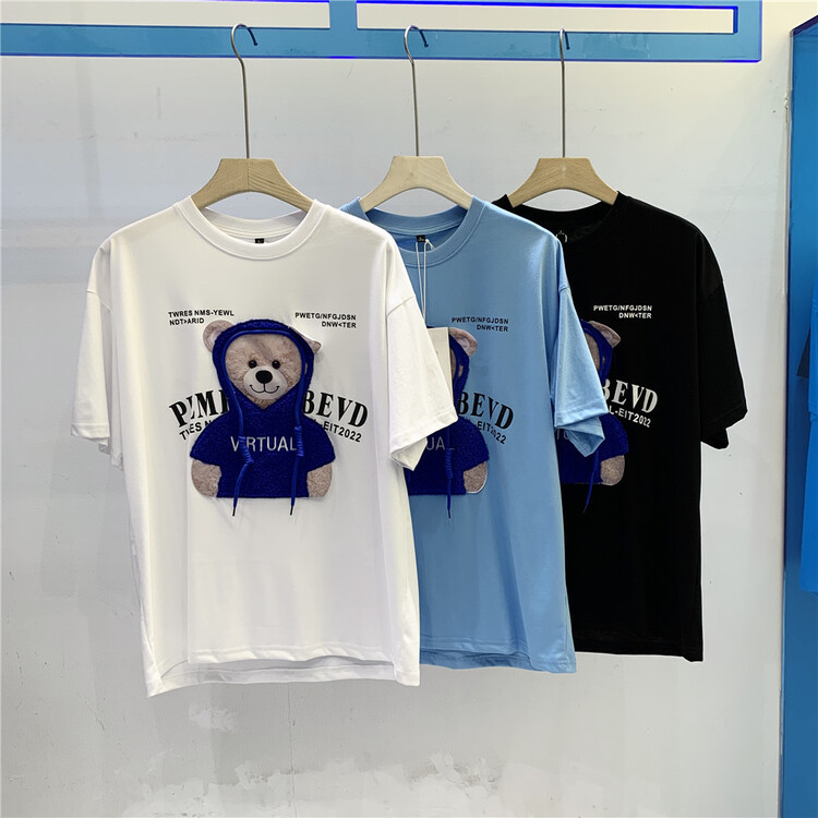 [Parkson] crew neck loose print short sleeve T-shirt 5738# ZZL