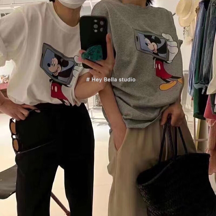New in early summer! [hey Bella] Korean cartoon Mickey short sleeve T-shirt b1255# ll