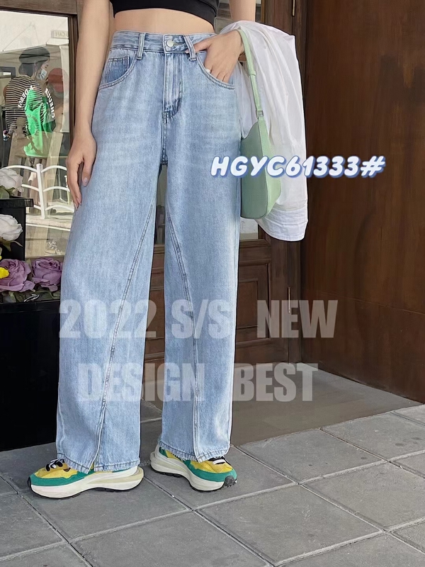 Original price 77.83! [Korean original] back pocket shadow design slit jeans 61333# L