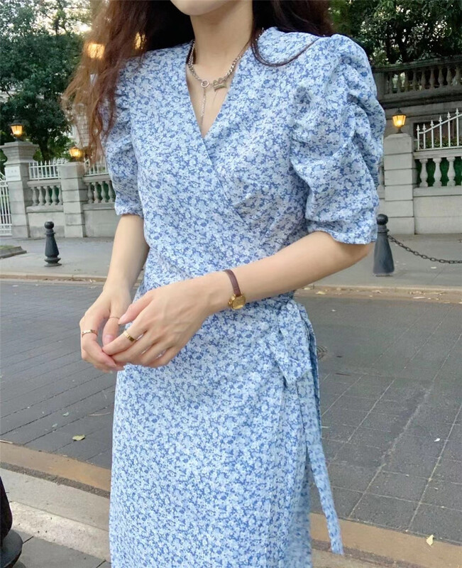 [Hebe] one piece bandage floral dress 9043# XYJ