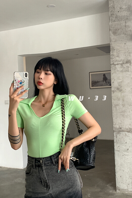 New in early summer! [Wu. 33] Spice Girl Polo neck short sleeve T-shirt 22236# WTT