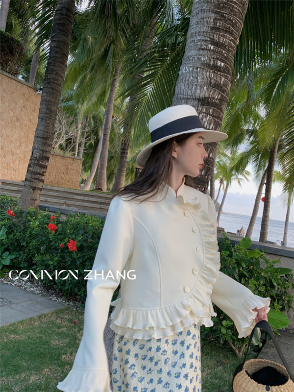 goods in stock! [CZ Zhang] short jacket with standing collar and ear design 62207# jhy